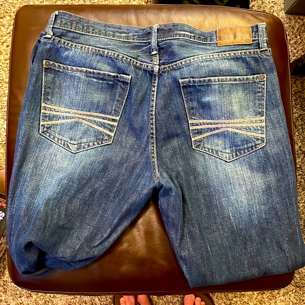 EXPRESS ROCCO SLIM LOW RISE STRAIGHT LEG JEANS 34x30